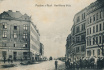 Pohled na část Riegrova náměstí do Havlíčkovy třídy roku 1914, dnes náměstí Bratří Synků a ulice  Bělehradská